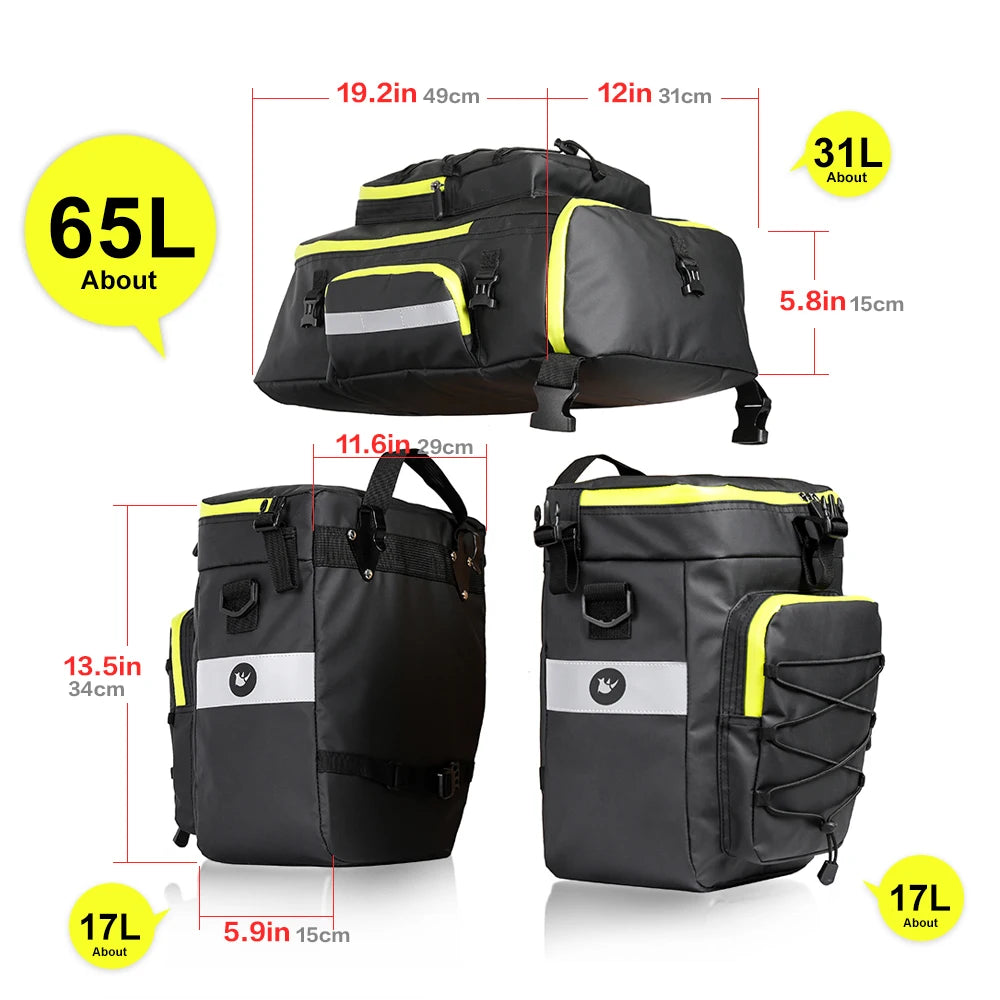Rhinowalk 3 in 1 Bike Pannier Bag for Mountain Cycling