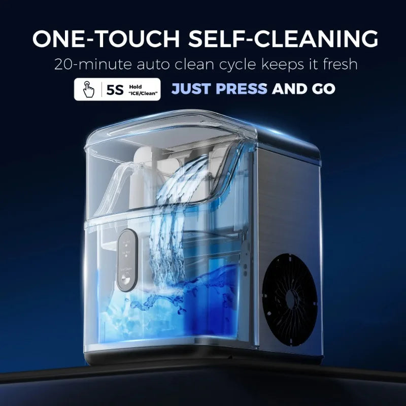 Simzlife Nugget Ice Maker Portable Countertop Self Cleaning
