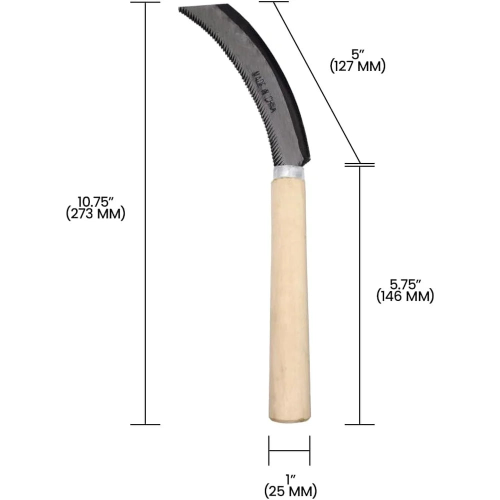 XMSJ Wooden Handle Harvest Sickle Set of 4 Garden Knives