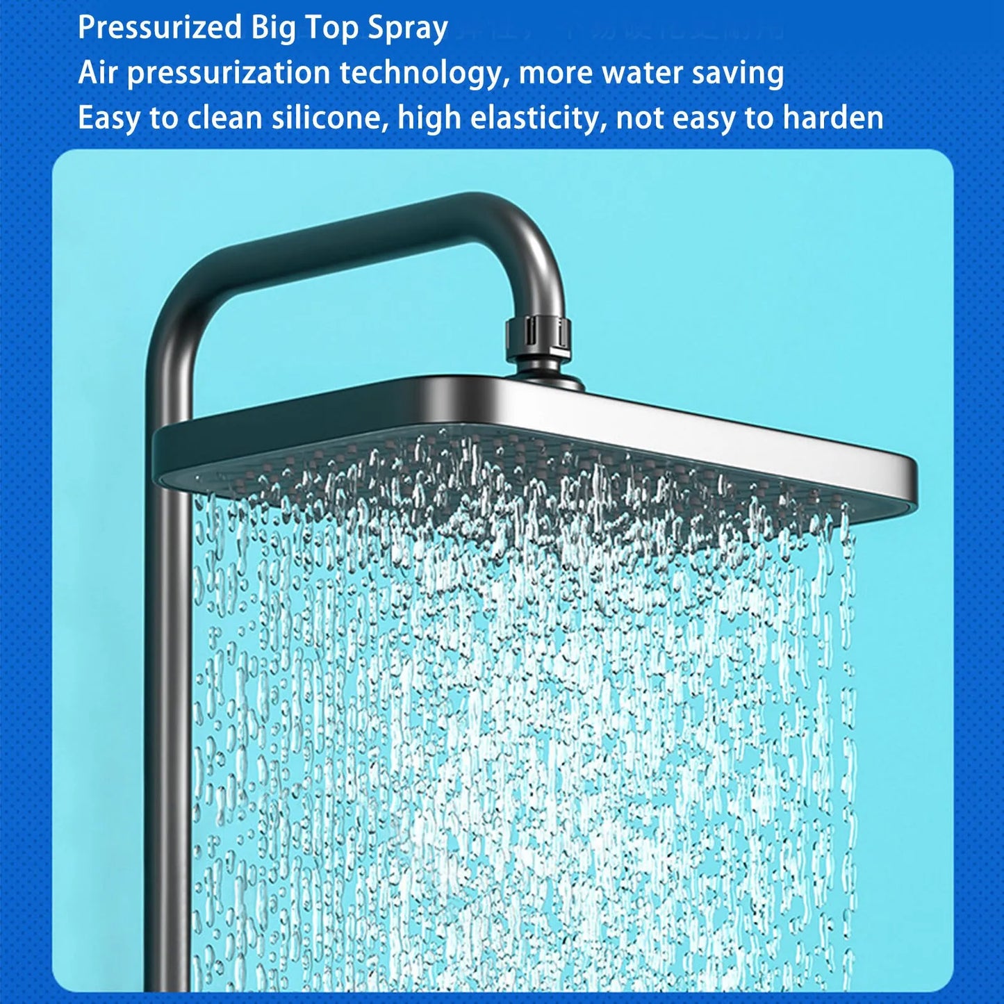 Bathroom Shower Head Set NPT 1/2 Push Button Comfortable Rainfall Shower Head With Handheld Sprayer Combo