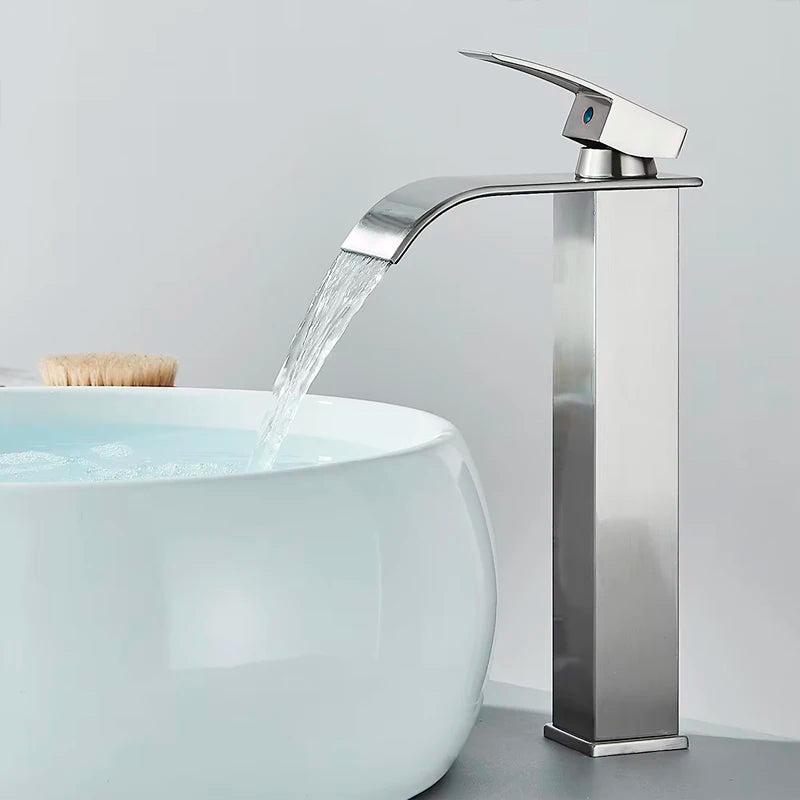 Basin Faucet 5 Colors Deck Mounted Single Handle Bathroom Crane Long Spout Lavatory Sink Hot Cold Mixer Tap