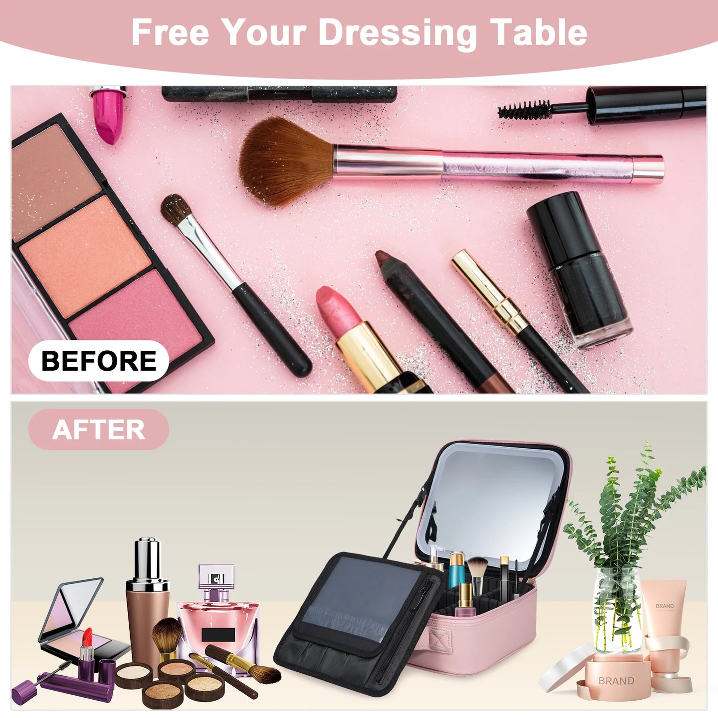 Romellar Large Capacity Makeup Bag Partition Organizer