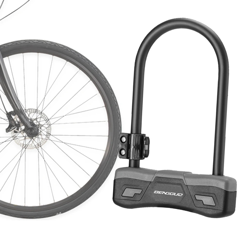 Bicycle U Lock with Mounting Bracket Bicycle U-shaped Lock with 2 Keys Bicycle U-Lock for Road Mountain Electric Bike
