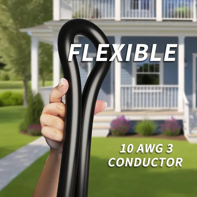 50 FT 30 Amp RV Extension Cord Outdoor with Grip Handle, Flexible Heavy Duty 10/3 Gauge STW RV Power Cord Waterproof with Cord O
