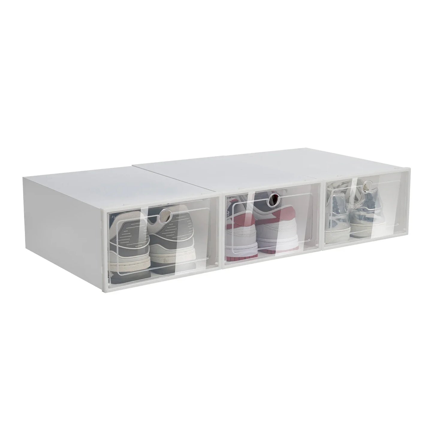Stackable Shoe Storage Boxes 24 Pack Clear Organizer