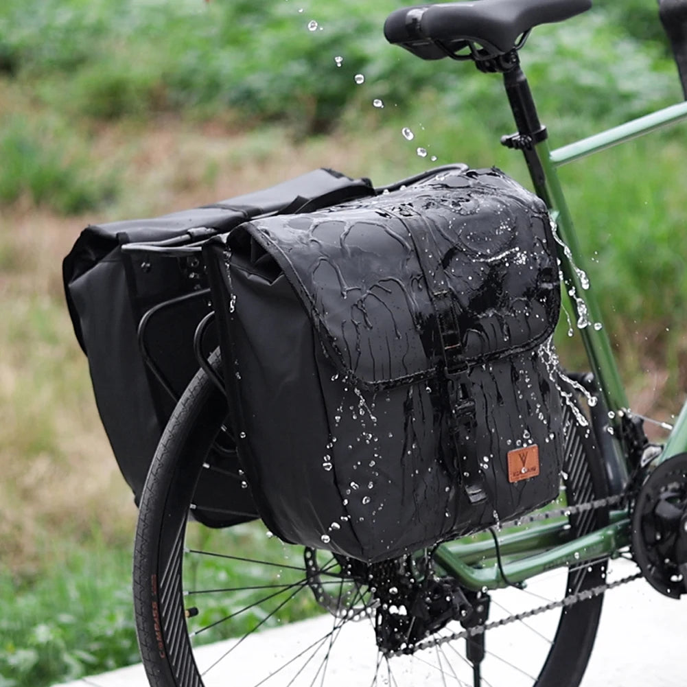 Bicycle Rear Seat Bag Large Capacity Trunk Pannier Bag Waterproof Rear Seat Panniers Pack with Handle for Outdoor Riding Travel