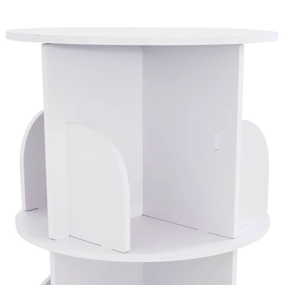 Hign-concerned Rotating Bookshelf 2 Tier Bookcase PVC