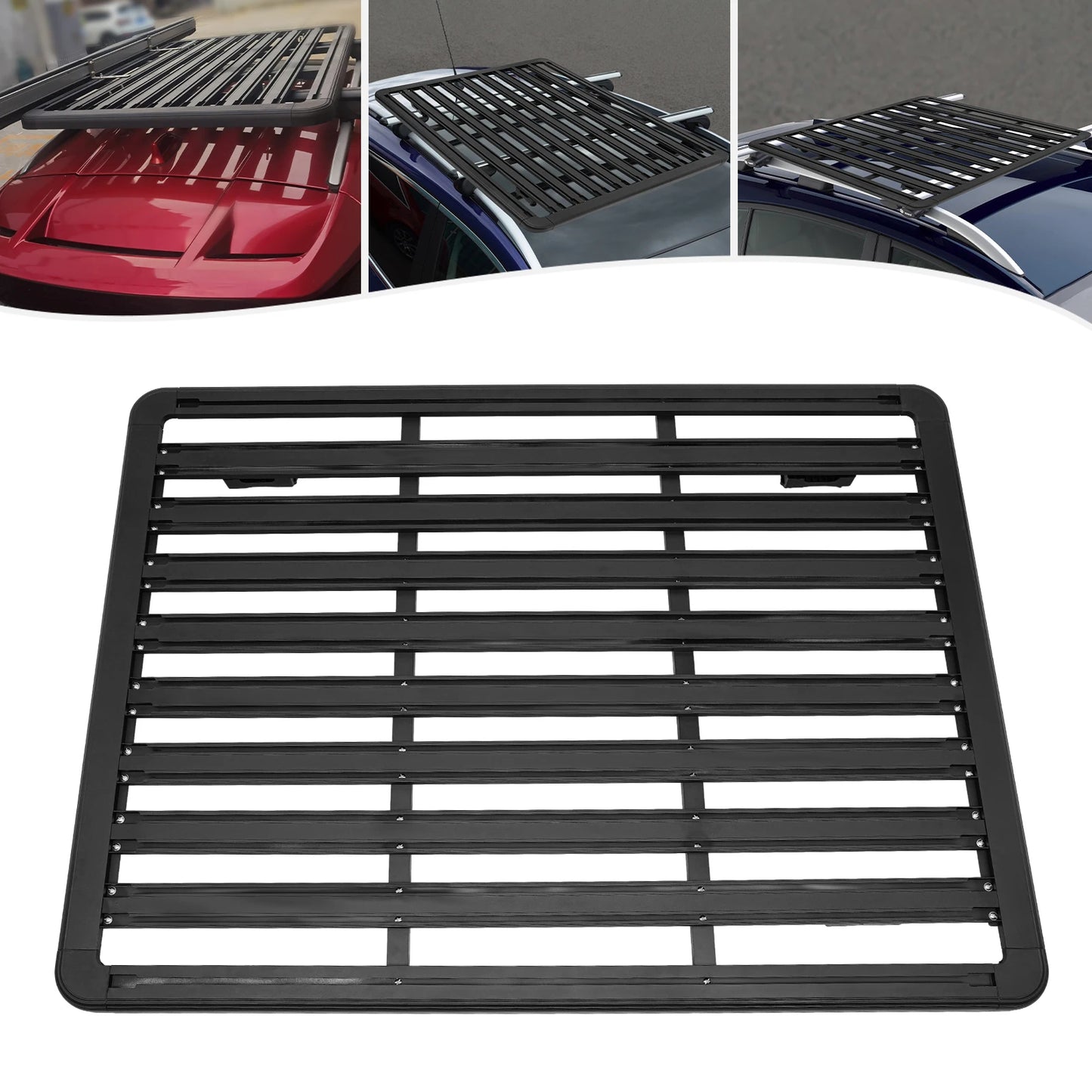 Universal Aluminum Car Roof Top Platform Rack, Luggage Carrier for SUV Truck Van, Direct Mount 150-200kg Capacity Exterior Parts