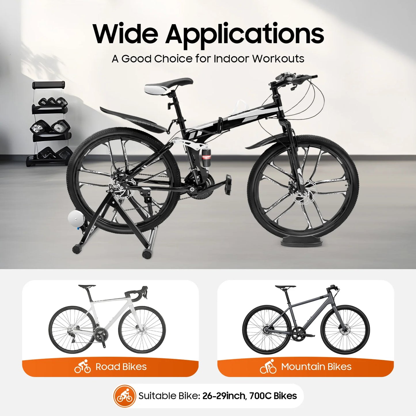 Bicycle Fluid Trainer Stand For 26-29 Inch Bikes