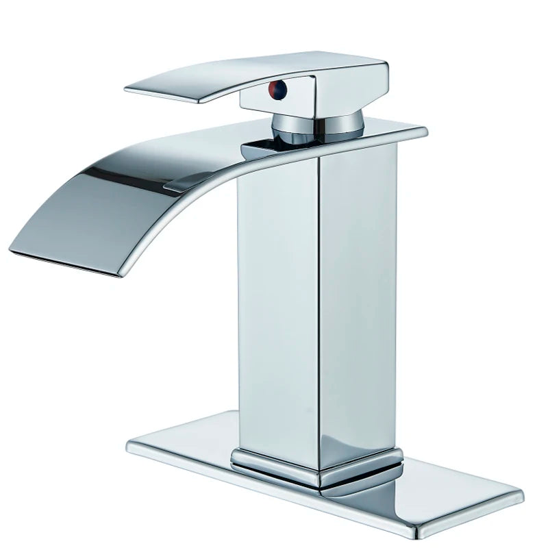 Basin Faucet 5 Colors Deck Mounted Single Handle Bathroom Crane Long Spout Lavatory Sink Hot Cold Mixer Tap