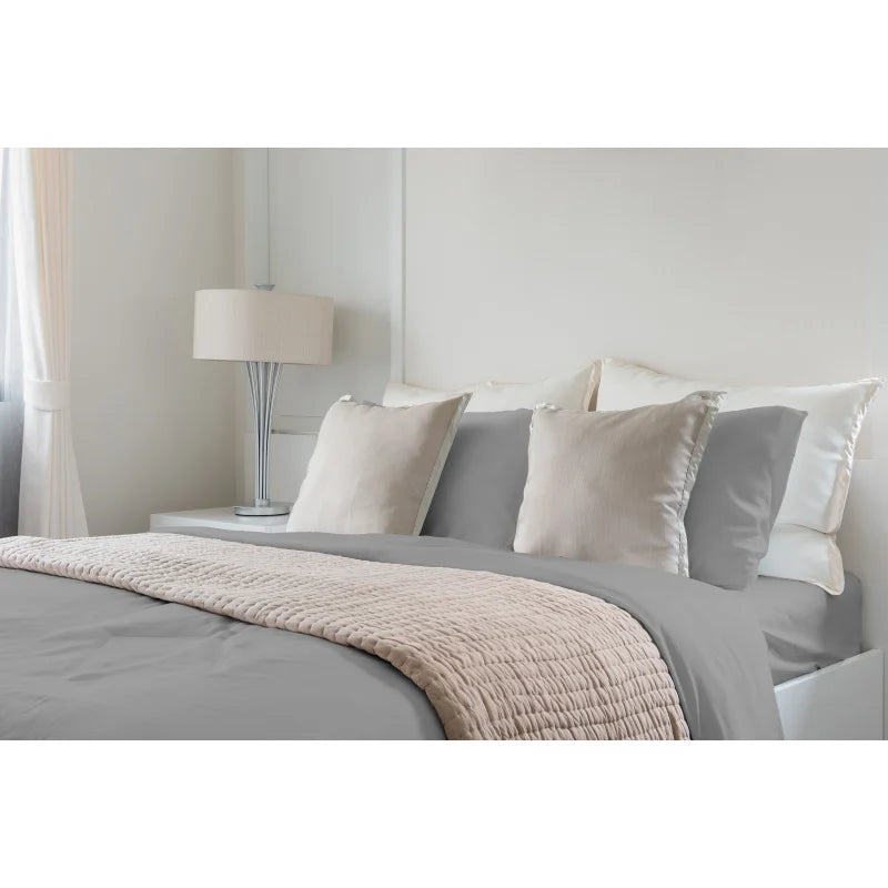 Premium 4-Piece Tencel Lyocell sheet Set, Silky Soft 100% Tencel, Oeko-TEX Certified, Queen - Gray