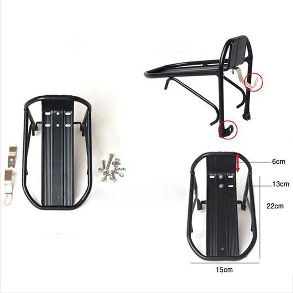 Aluminum Alloy Bike Front Rack for Pannier Cargo Support