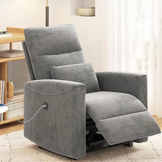 Power Recliner Chair with Adjustable Backrest Footrest, with Lumbar Support USB Port, Ultra-Comfy Electric Reclining Chair