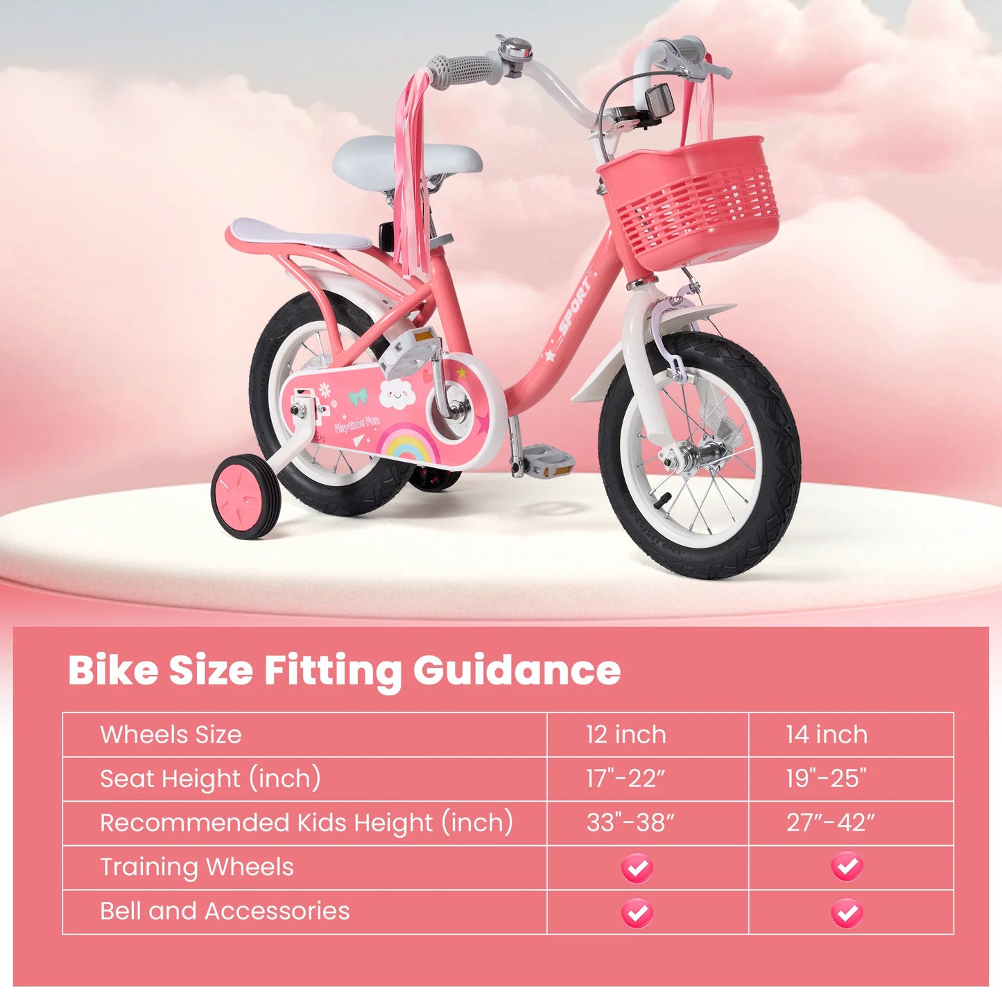 12 Inch Kids Bike with Training Wheels for Ages 2 to 5
