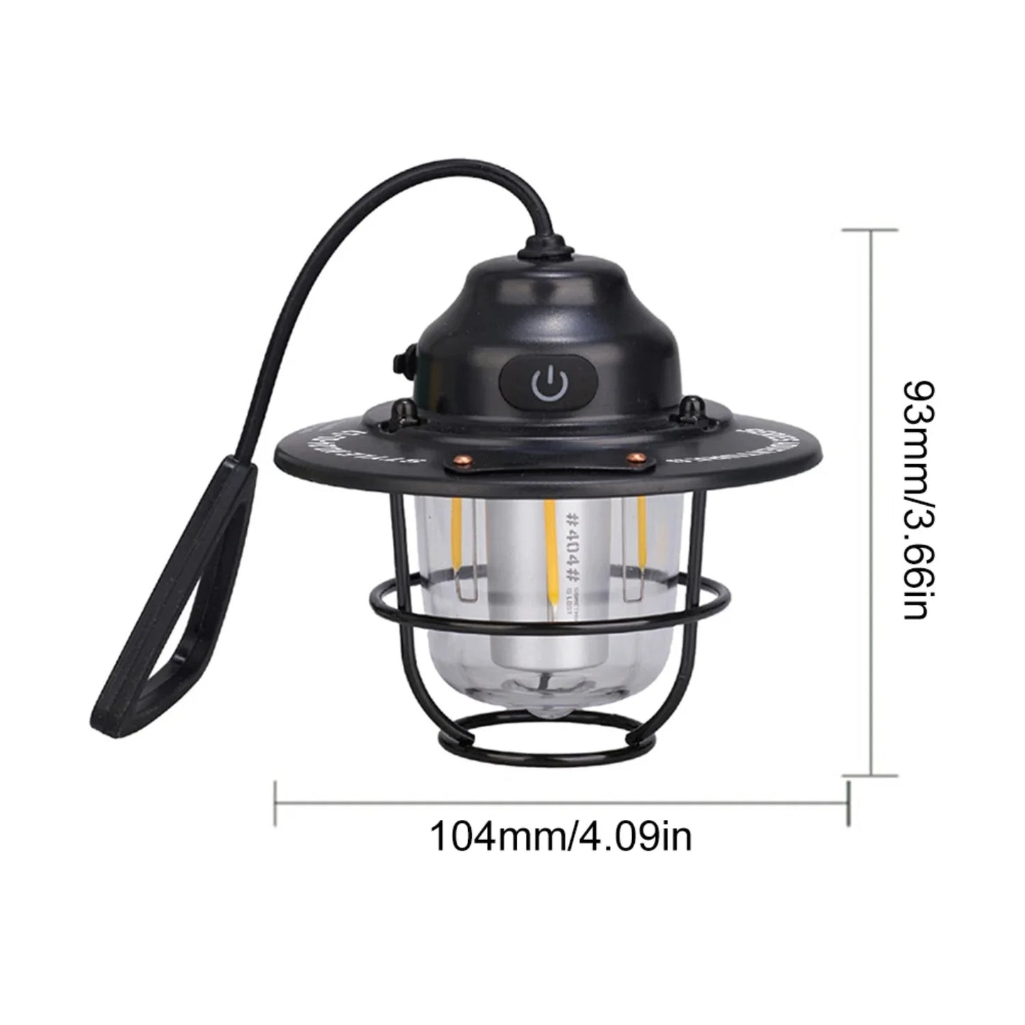 Camping Lantern Dimmable Camping Light Type C Charging Retro Camping Light 4 Light Modes Multifunction Fishing Camping