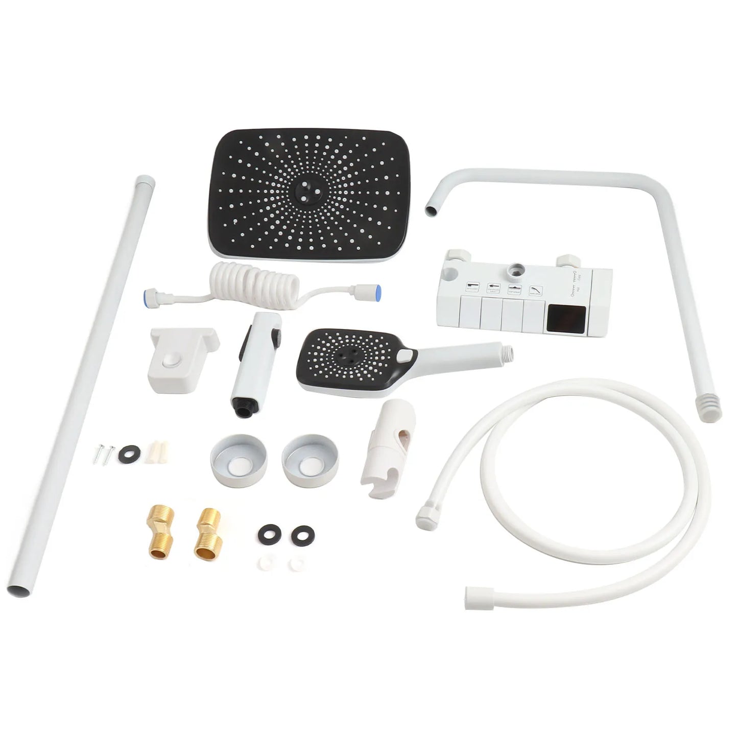 Bathroom Shower Head Set NPT 1/2 Push Button Comfortable Rainfall Shower Head With Handheld Sprayer Combo