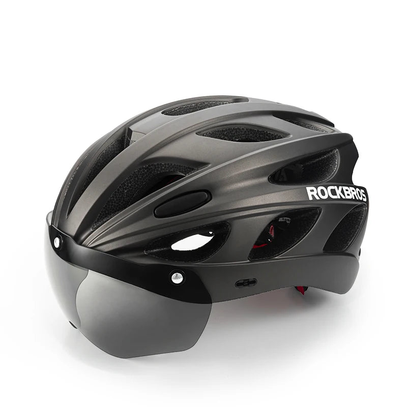ROCKBROS Lightweight Cycling Helmet with Goggles for Safety