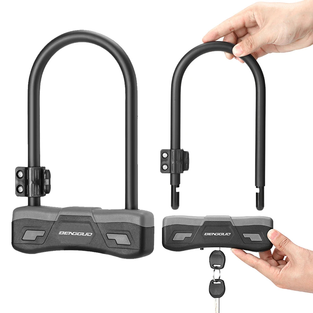 Bicycle U Lock with Mounting Bracket Bicycle U-shaped Lock with 2 Keys Bicycle U-Lock for Road Mountain Electric Bike