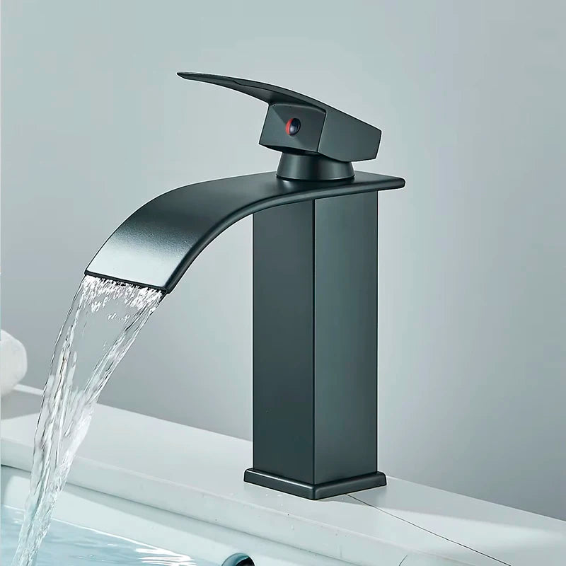 Basin Faucet 5 Colors Deck Mounted Single Handle Bathroom Crane Long Spout Lavatory Sink Hot Cold Mixer Tap