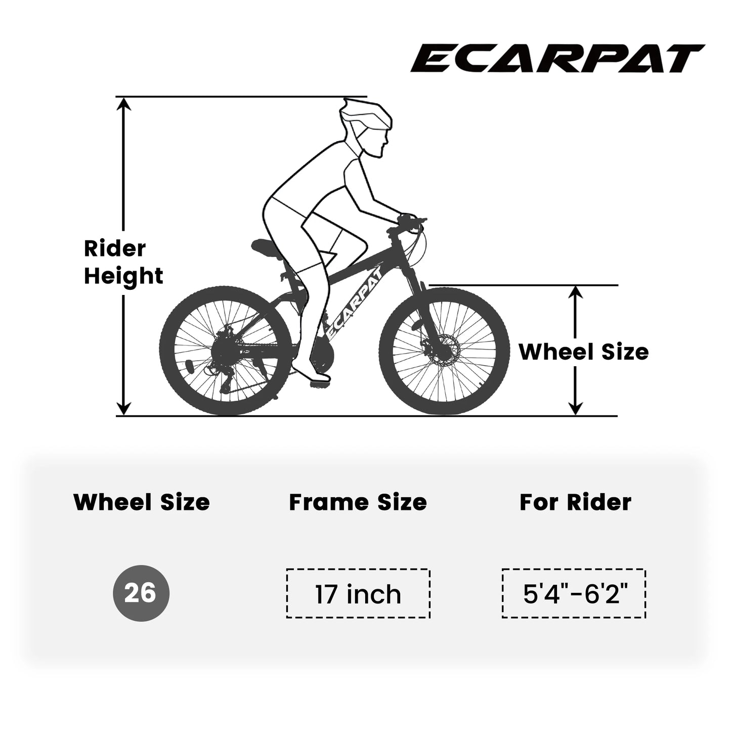 Ecarpat 26 Inch Mountain Bike with Fat Tires and 21 Speeds