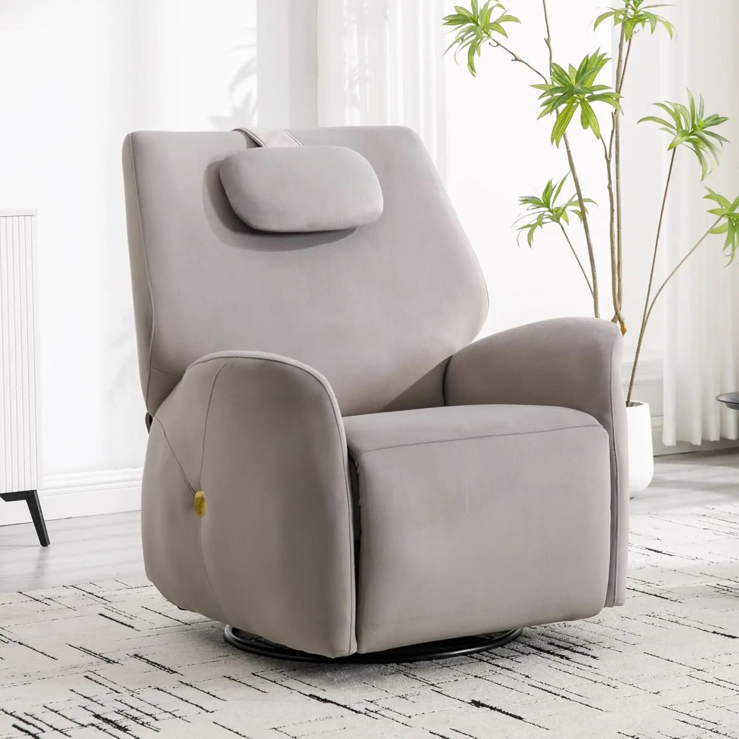 Swivel Rocker, Power Recliner Chair, Nursery Glider Recliner with Adjustable Headrest, USB Ports, Living Room Chairs