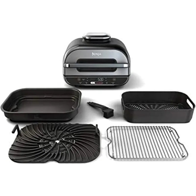 Ninja Foodi 5 In 1 Indoor Grill and Air Fryer with Surround Searing, Removable Grill Gate, Cooking Pot, and Smoke Control System