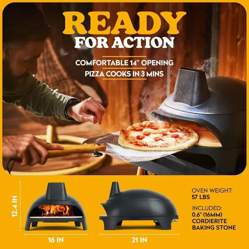 Cast Iron Outdoor Wood Burning Oven with Pizza Stone