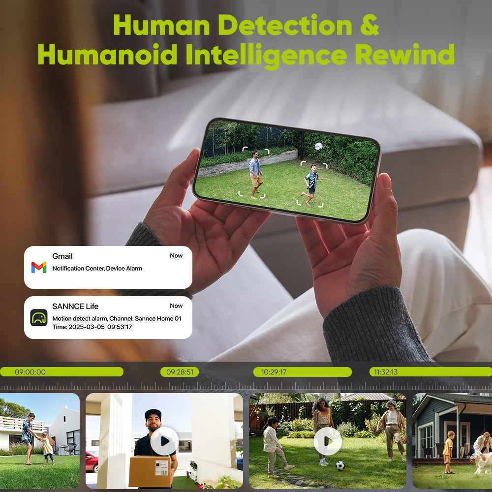 SANNCE 5MP Wifi Surveillance Camera System Smart Night Vision Two Way Voice Motion Detection Wifi Security Protectio Camera