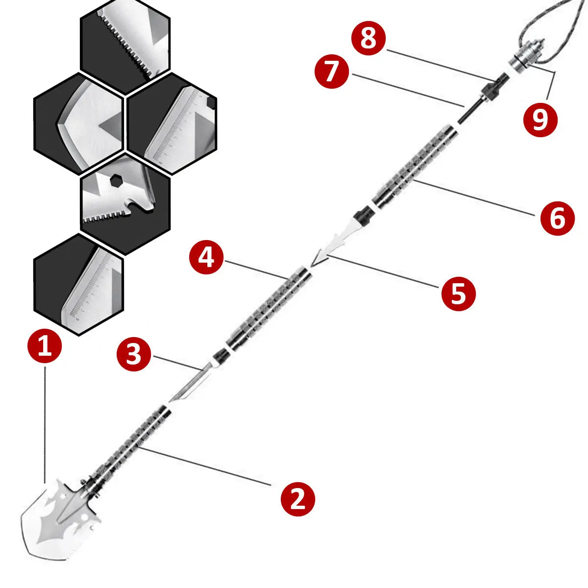 Skywolfeye Foldable Military Shovel For Outdoor Survival Gear