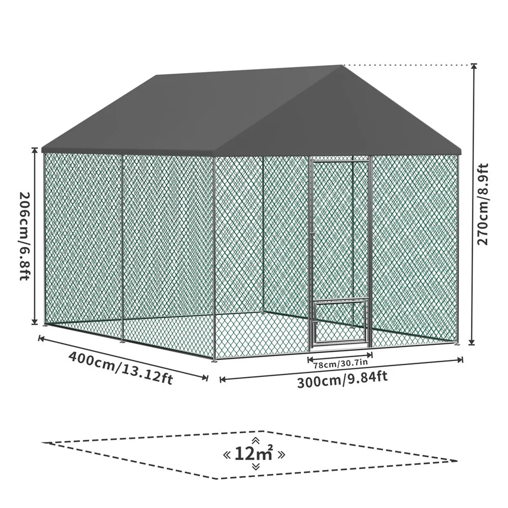 XXL XL Large Outdoor Chicken Run Coop Heavy Duty Walk-In Chicken Coop Run Cage Duck Goose Pen Fence with Lockable Door