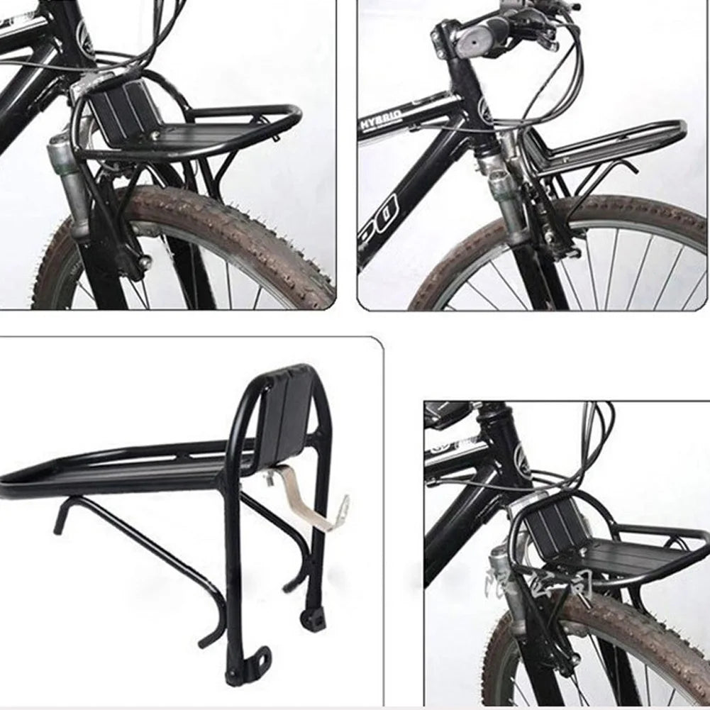 Aluminum Alloy Bike Front Rack for Pannier Cargo Support