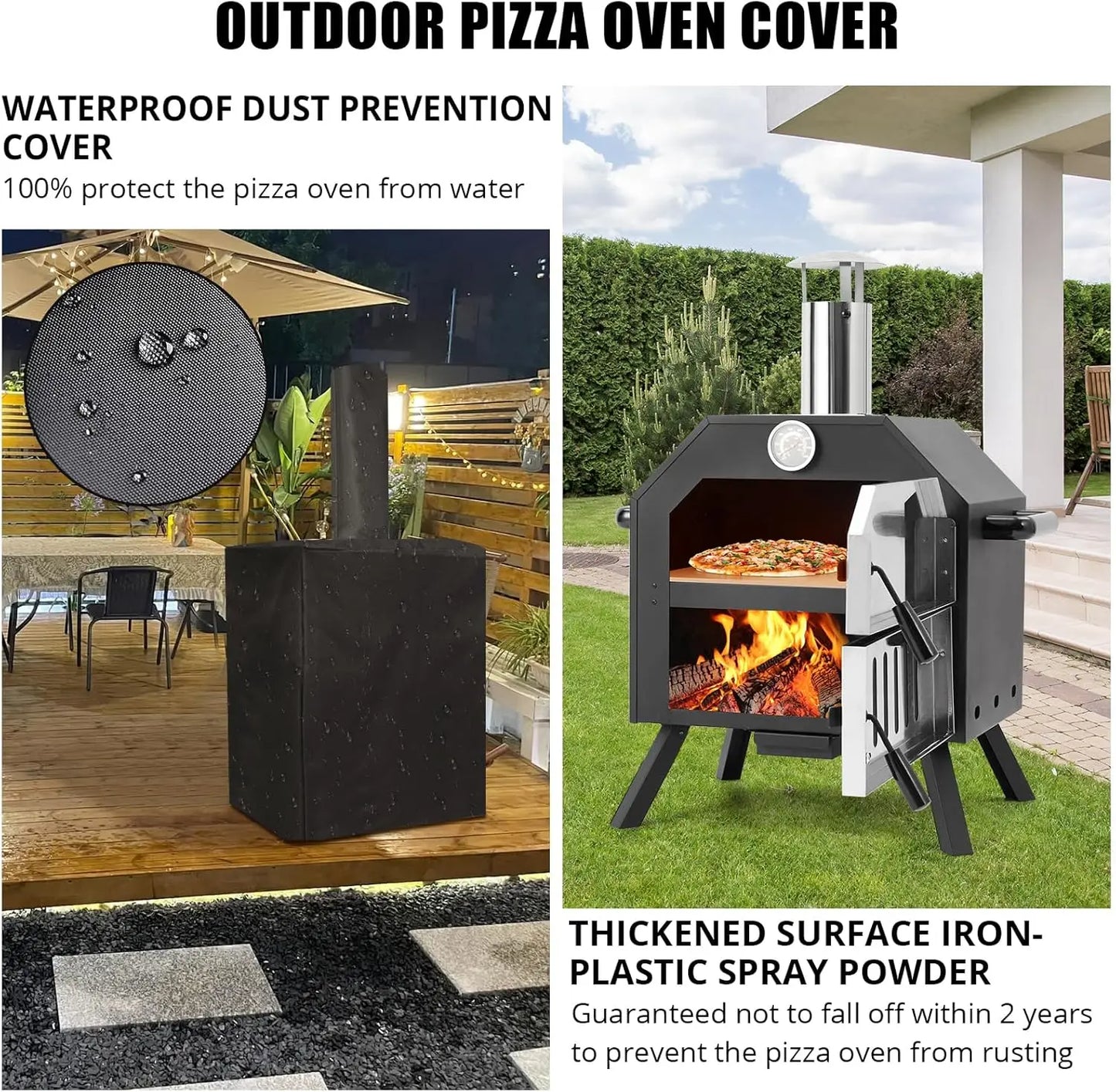 HiMISSH Wood Fired Portable Pizza Oven With Durable Cover