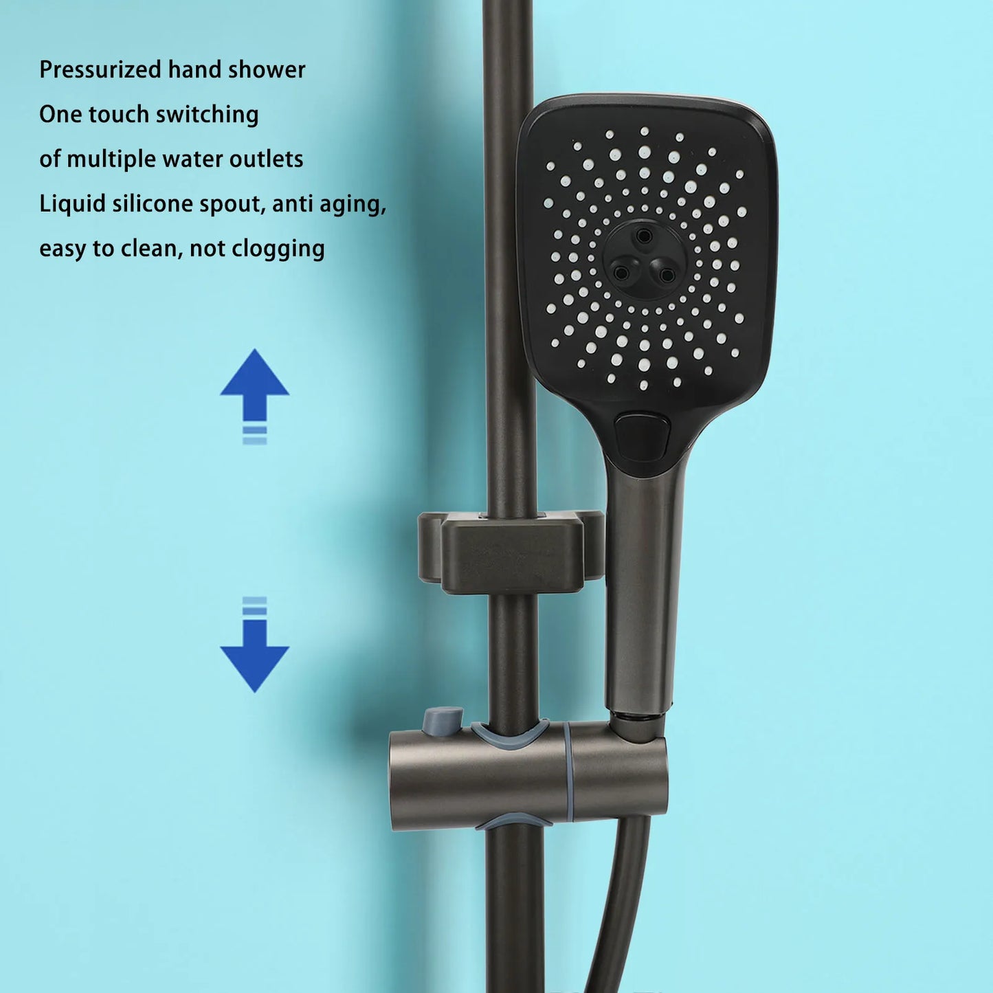 Bathroom Shower Head Set NPT 1/2 Push Button Comfortable Rainfall Shower Head With Handheld Sprayer Combo