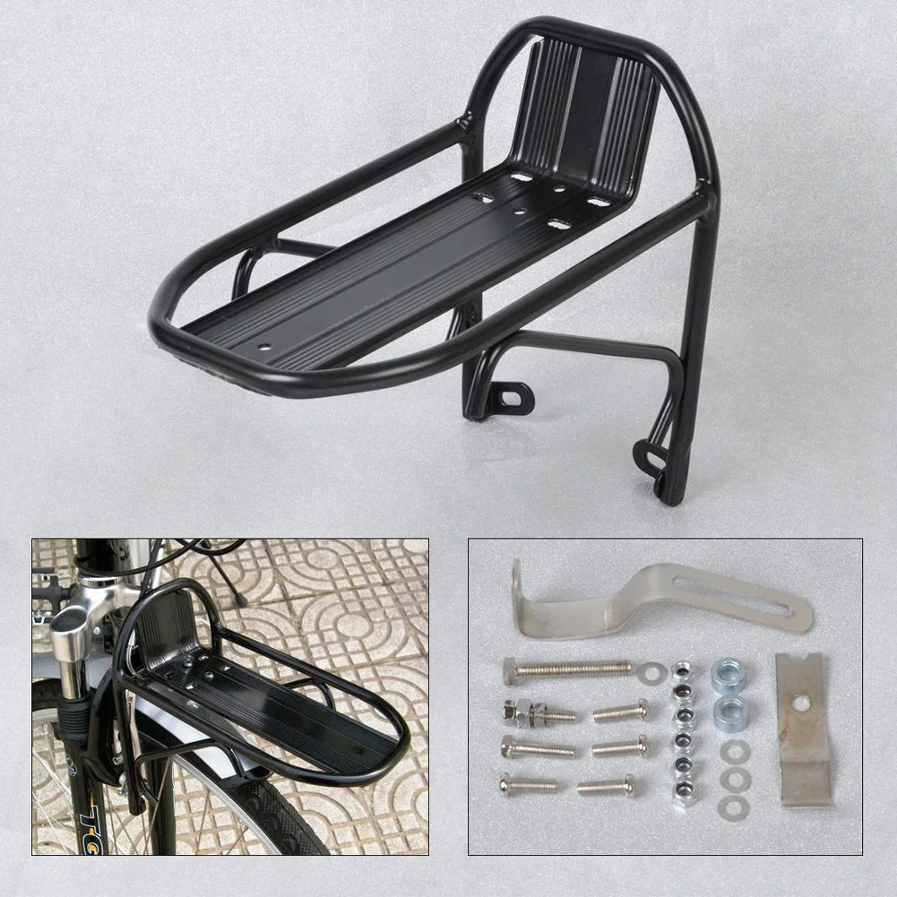 Aluminum Alloy Bike Front Rack for Pannier Cargo Support