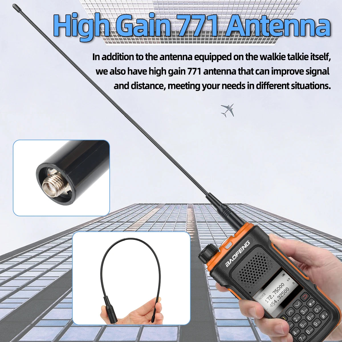 2PCS BAOFENG Walkie Talkie Original Long Range Wireless Copy Frequency UHF VHF 999CH NOAA Type-C Charger Ham Radio for Hunting