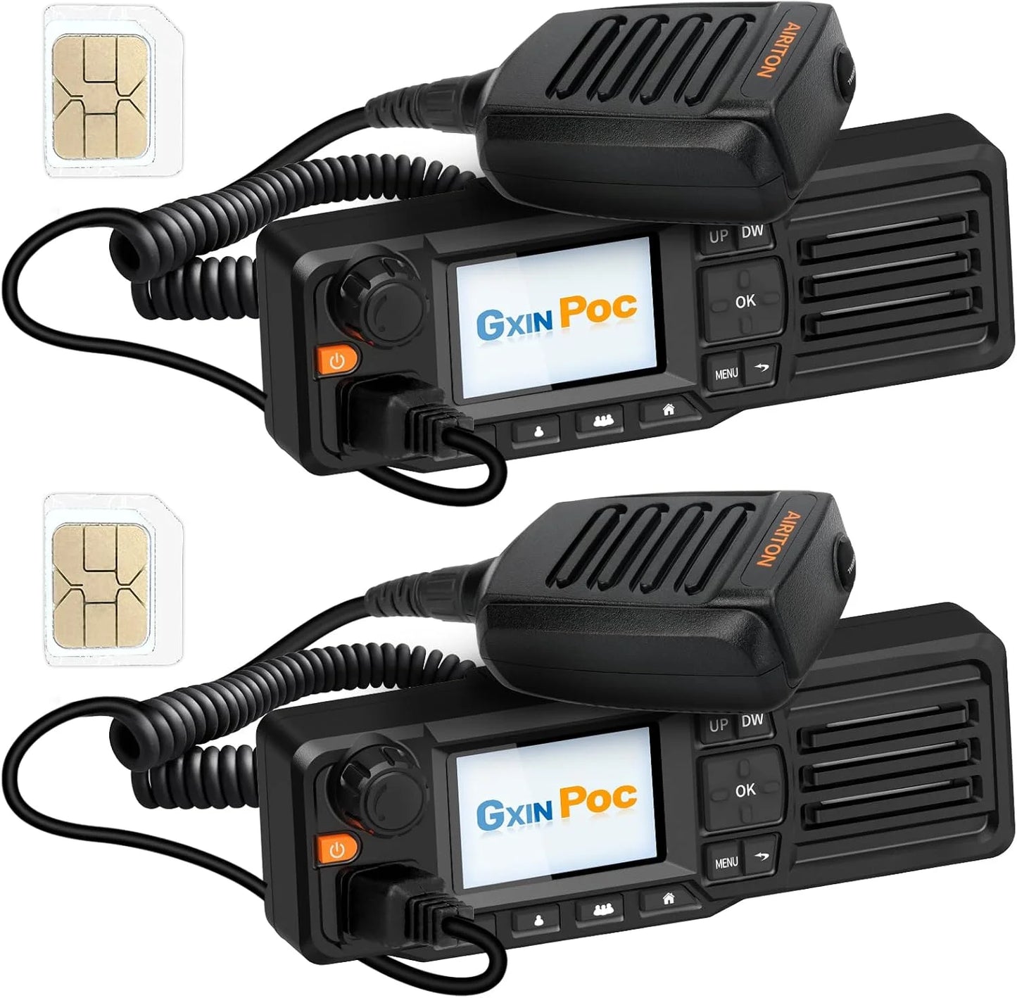 2PCS AIRITON AI-828 Network Mobile Car Walkie Talkie Global POC Radio Unlimited Distance Bluetooth WIFI US SIM Card FOR Hunting