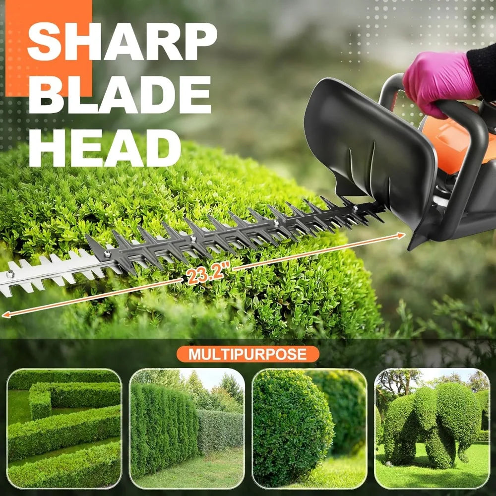 2 Cycle Gas Hedge Trimmer, 24-Inch 42cc Dual Sided Blade,Lightweight Ideal for Trimming Shrubs and Bushes (Black)