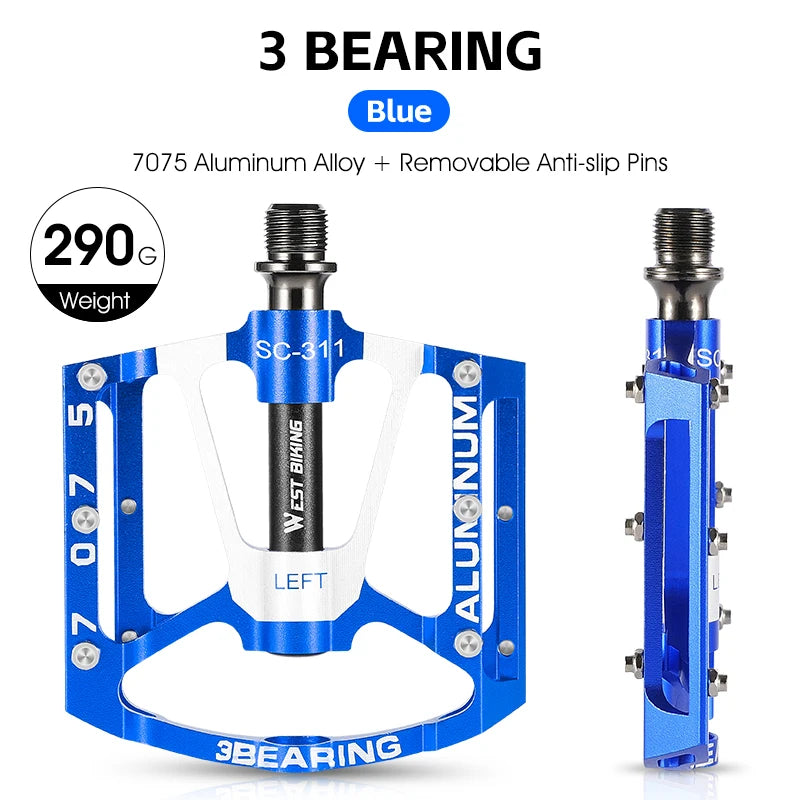 West Biking Ultralight Bicycle Pedals With 3 Bearings