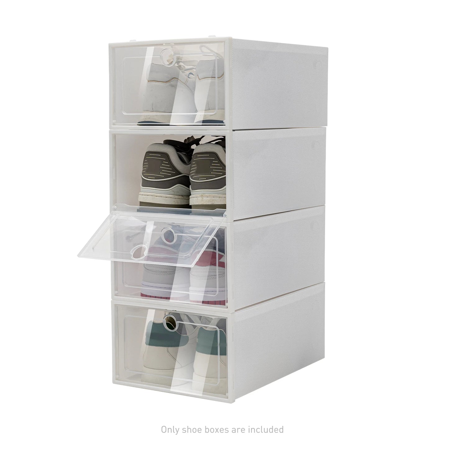 Hign 20Pcs Clear Stackable Shoe Box Organizer Plastic