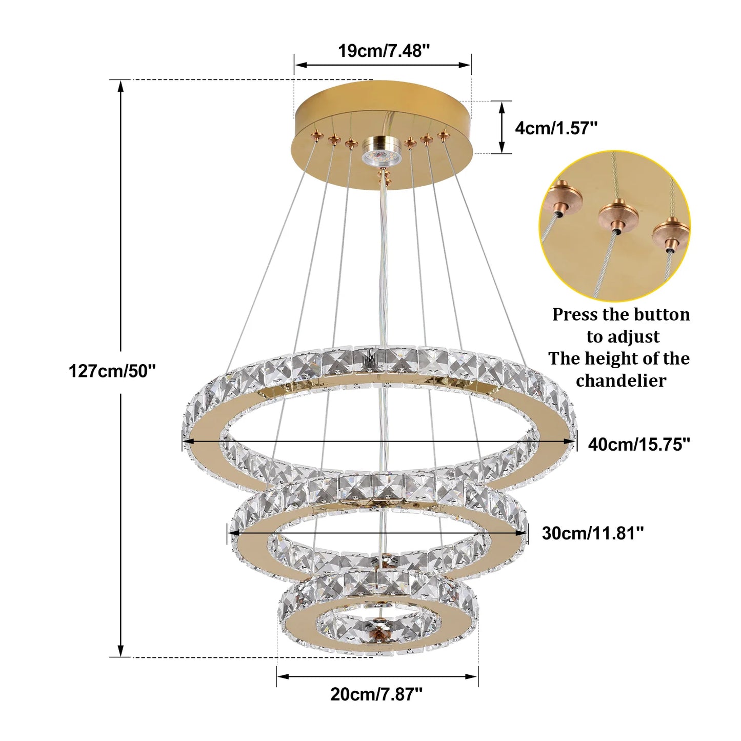 French Luxury Crystal Chandelier Pendant LED Ceiling Light for Living Room Hall Dining Decor