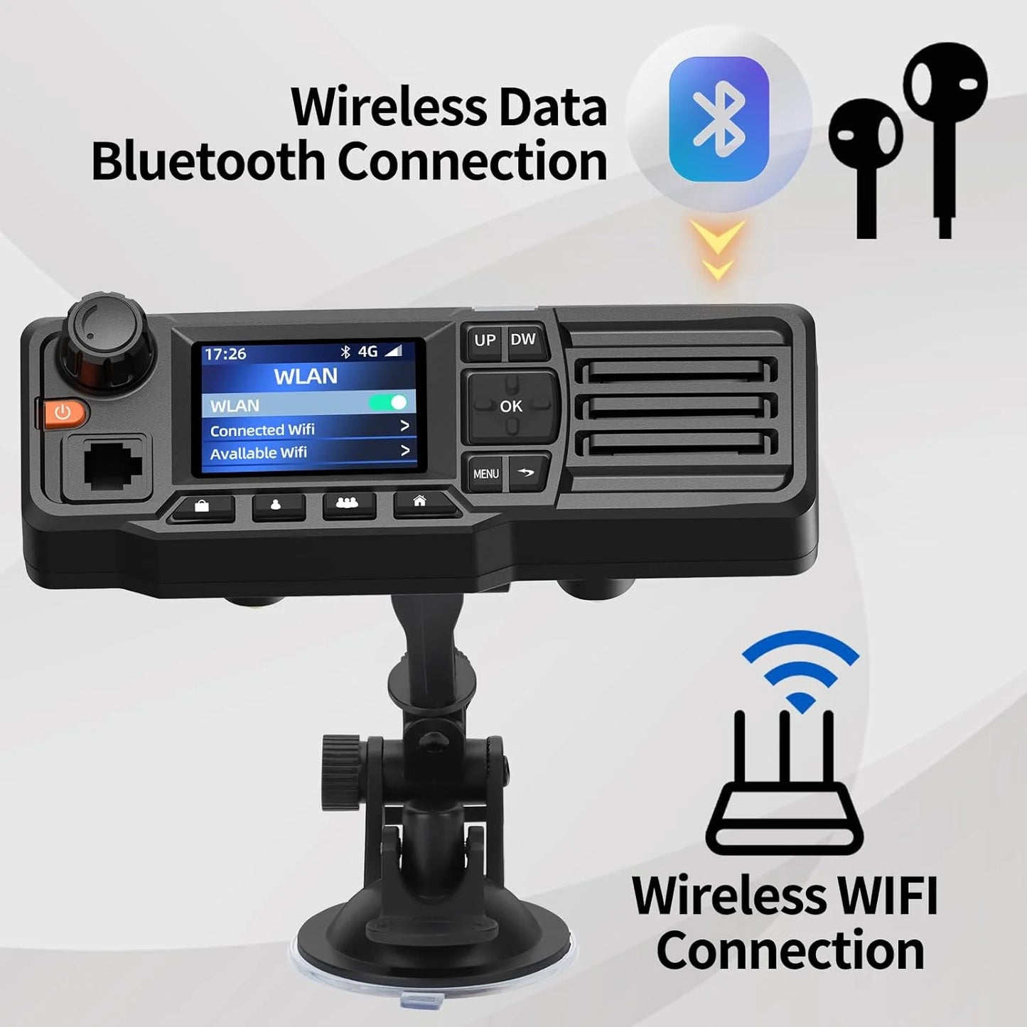2PCS AIRITON AI-828 Network Mobile Car Walkie Talkie Global POC Radio Unlimited Distance Bluetooth WIFI US SIM Card FOR Hunting