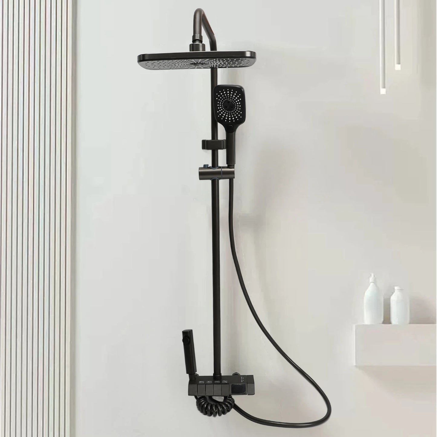 Bathroom Shower Head Set NPT 1/2 Push Button Comfortable Rainfall Shower Head With Handheld Sprayer Combo