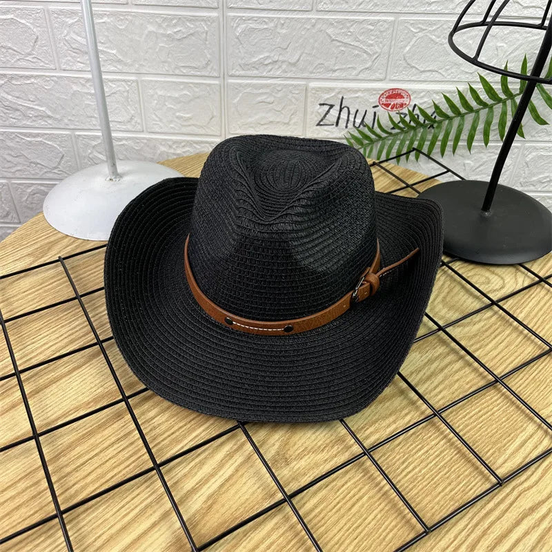 Tibet Guangdong Wide Brim Straw Cowboy Hat Sun Protection