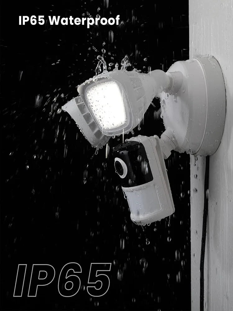 ieGeek 2K Wired Floodlight Security Camera, Outdoor with Motion Sensor Cam,Color Night Vision, 110dB Siren, 2 Way Audio