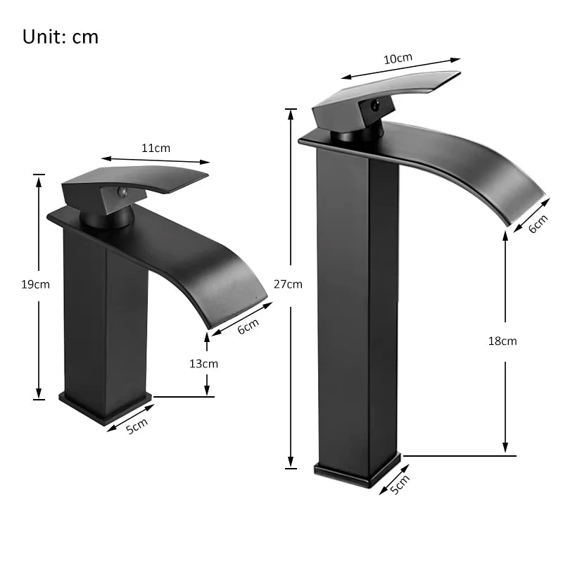 Basin Faucet 5 Colors Deck Mounted Single Handle Bathroom Crane Long Spout Lavatory Sink Hot Cold Mixer Tap