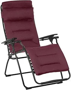 Futura Air Comfort Zero Gravity Chair XL Series Outdoor Lounge Relaxation with Headrest, Cushion, Footrest and Foot Glides, Tau