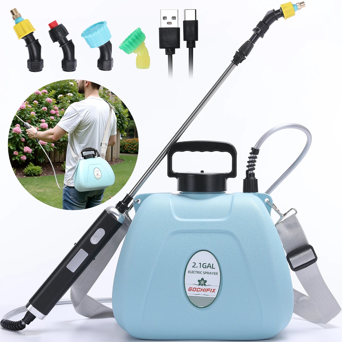 Hign Concerned Electric Garden Sprayer Adjustable Nozzle
