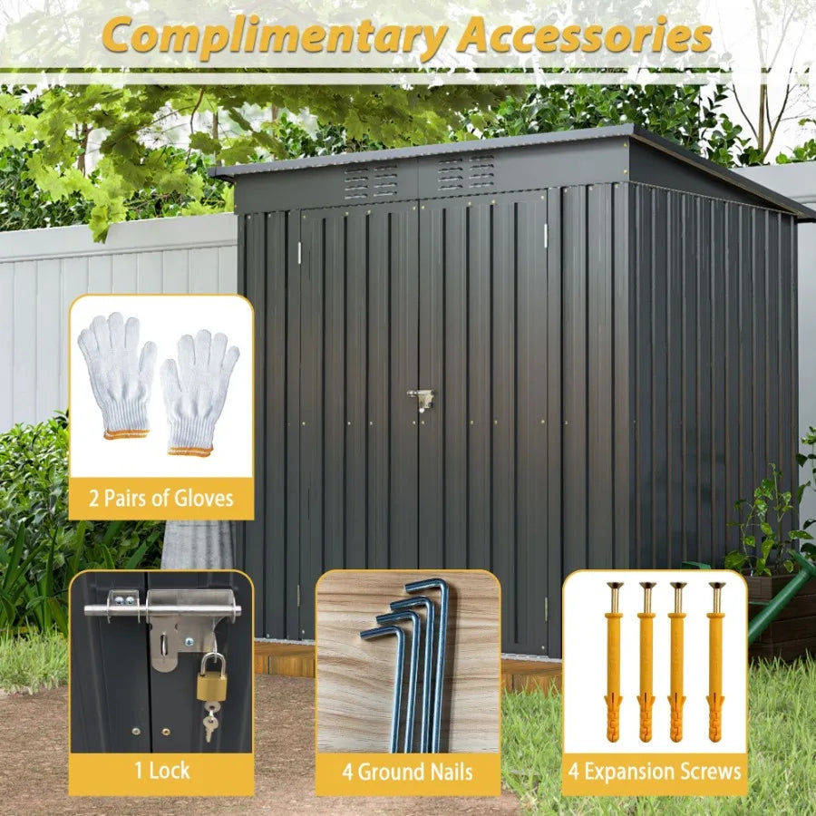Hign Concerned Outdoor Storage Shed All Weather Tool Garden