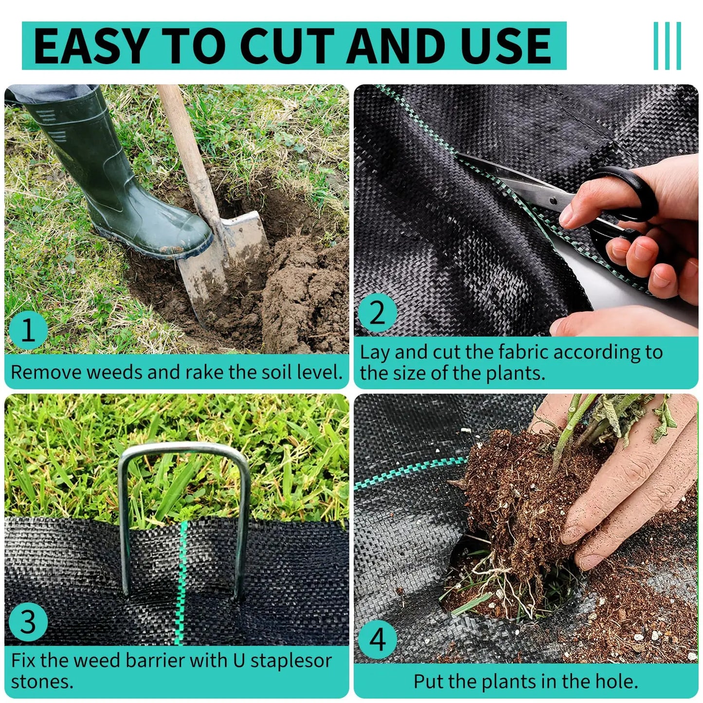 HiMISSH Weed Barrier Landscape Fabric Heavy Duty Cloth