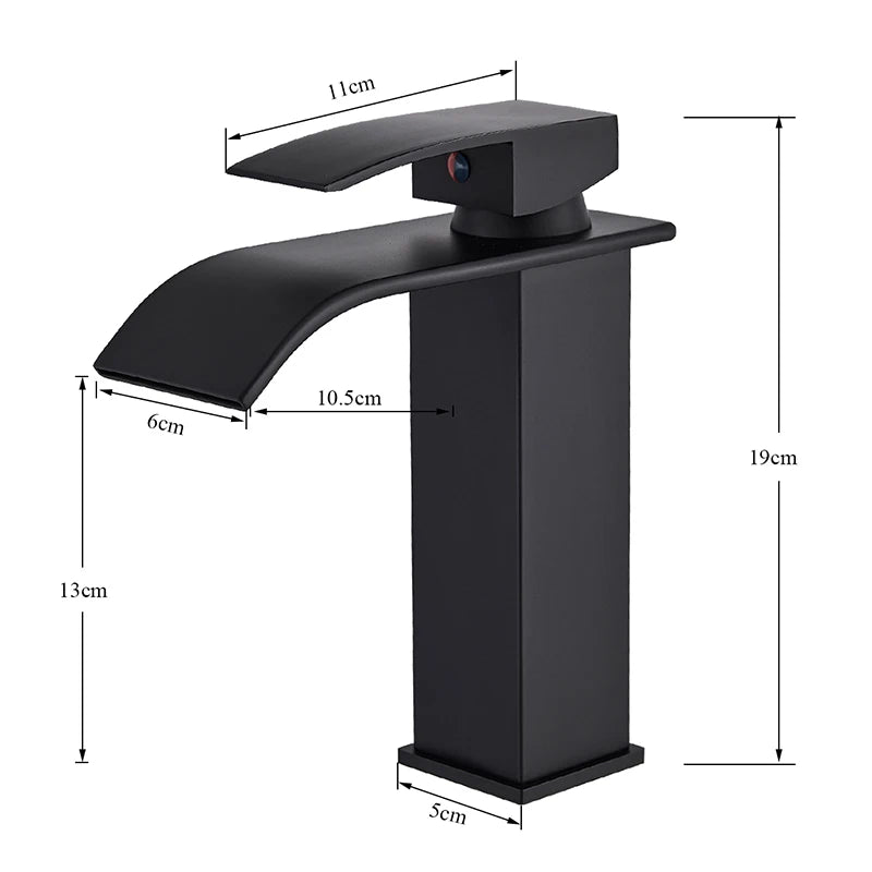 Rozin Basin Faucet Deck Mounted Single Lever Waterfall